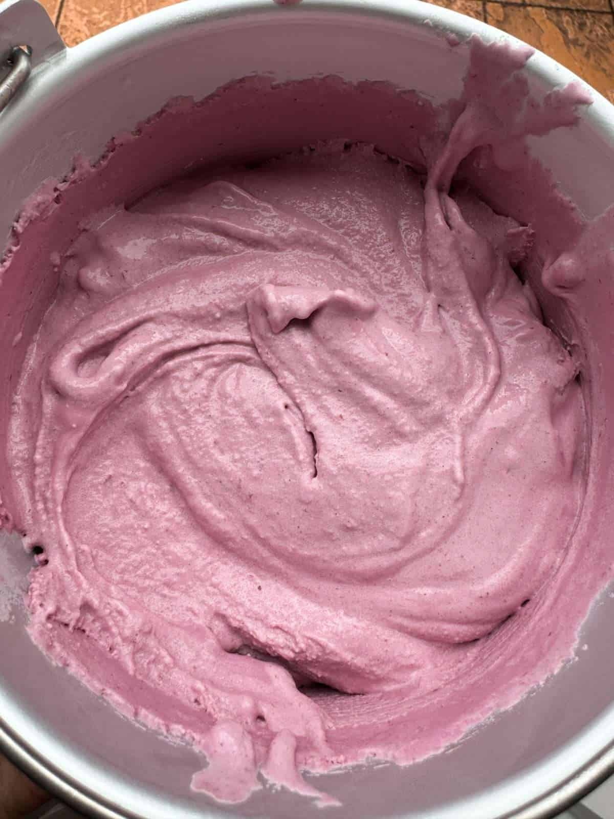 churned frozen yogurt