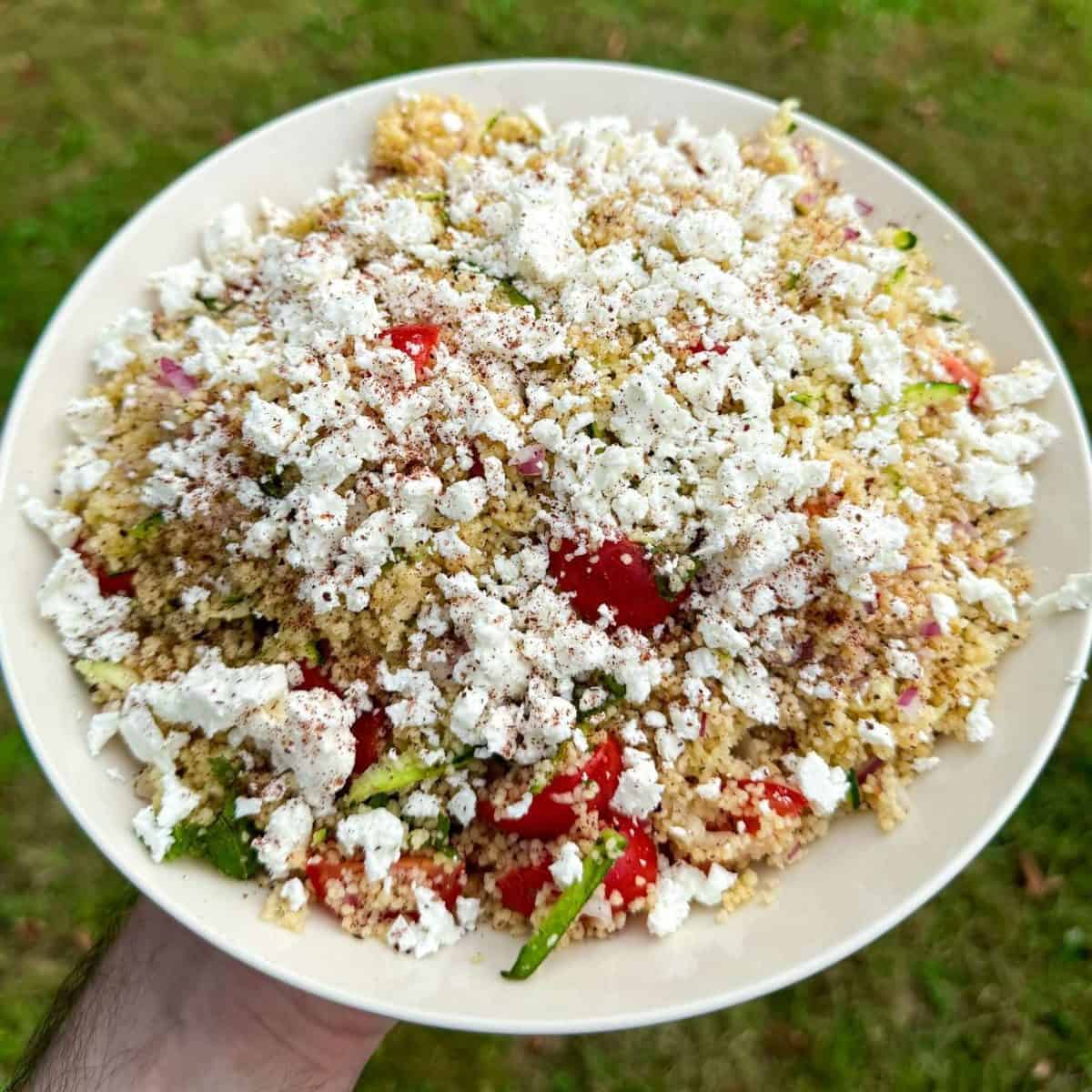 courgette feta & mint couscous salad