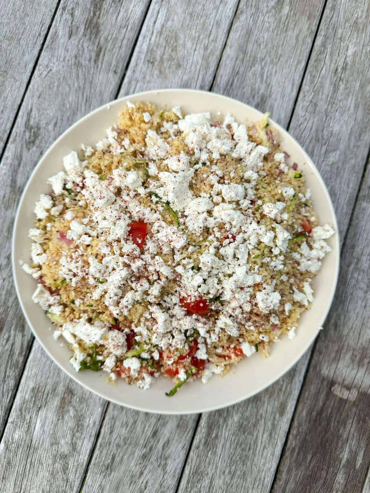 courgette & feta couscous