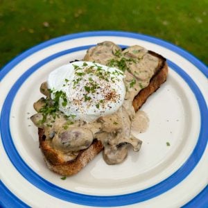 creamy garlic mushrooms on toast