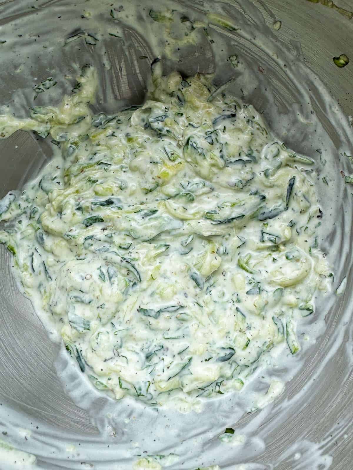 courgette tzatziki mixed