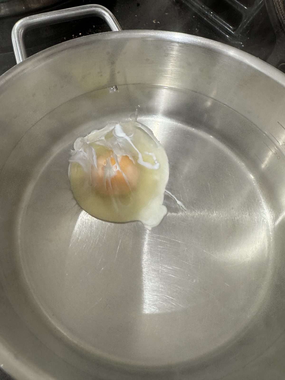poached egg vinegar water
