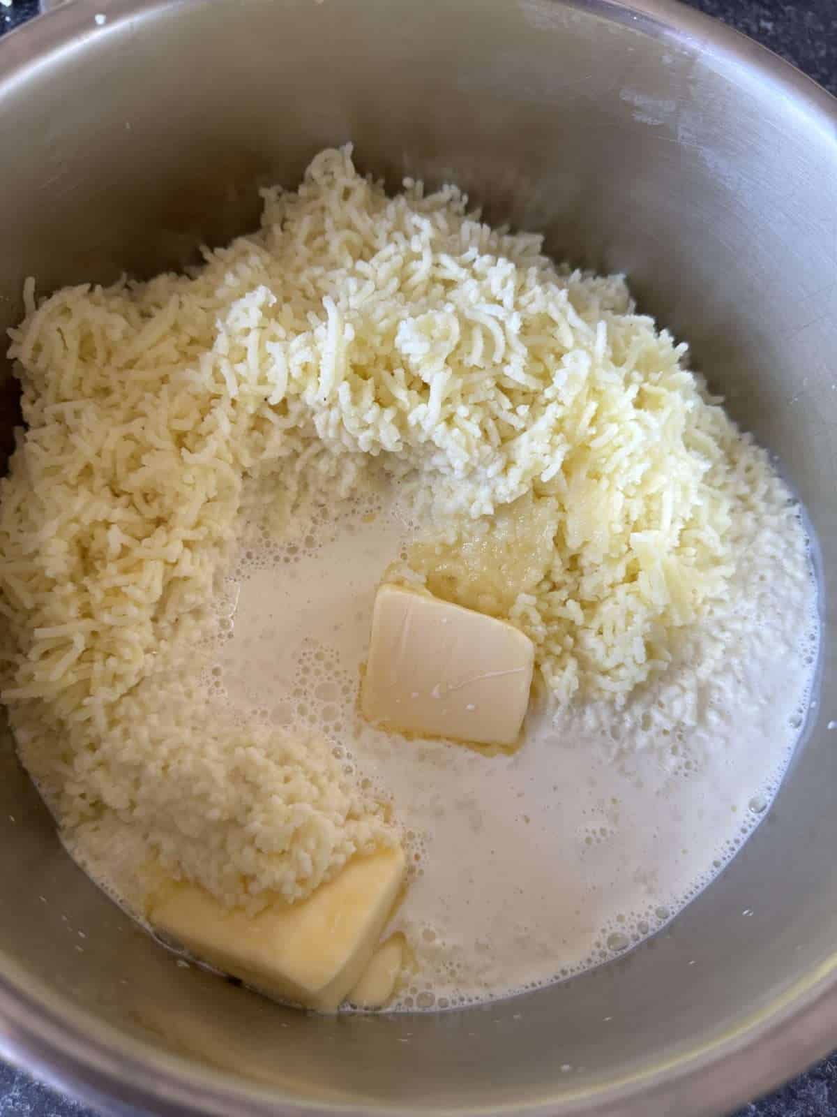 potato with garlic cream & butter