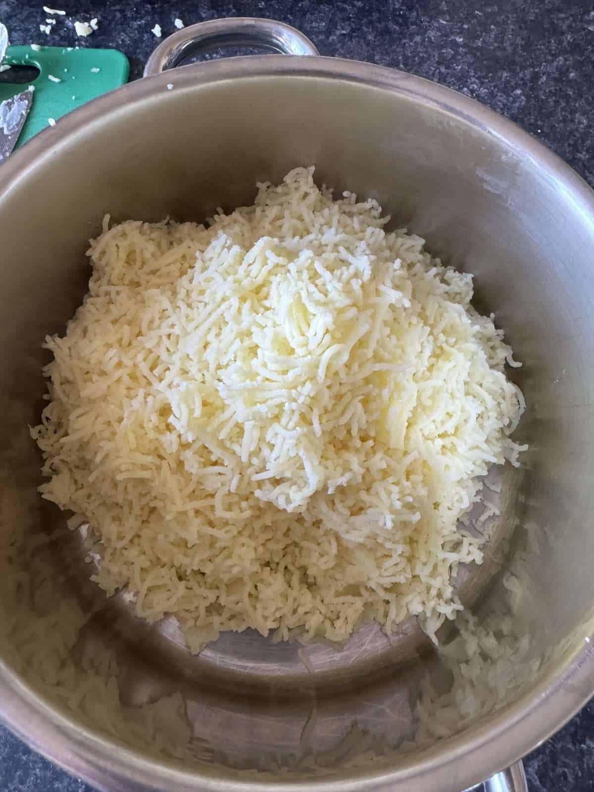 potato mashed with a ricer