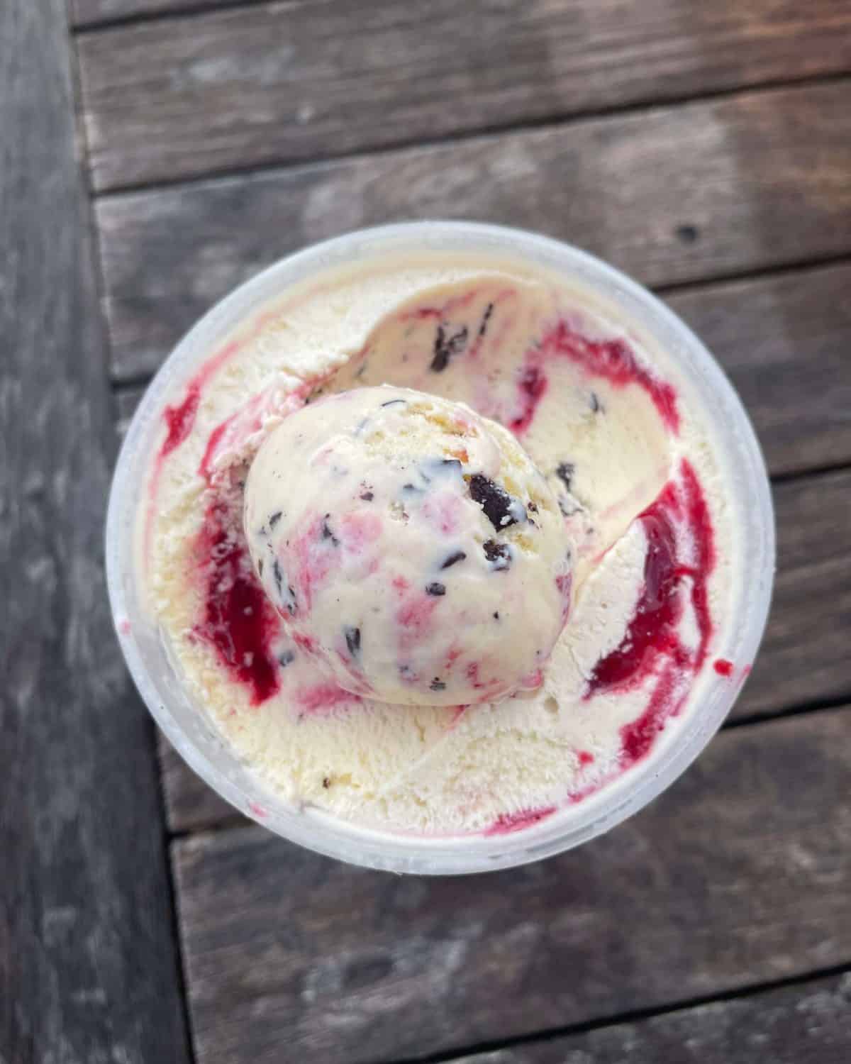 raspberry ripple stracciatella ice cream