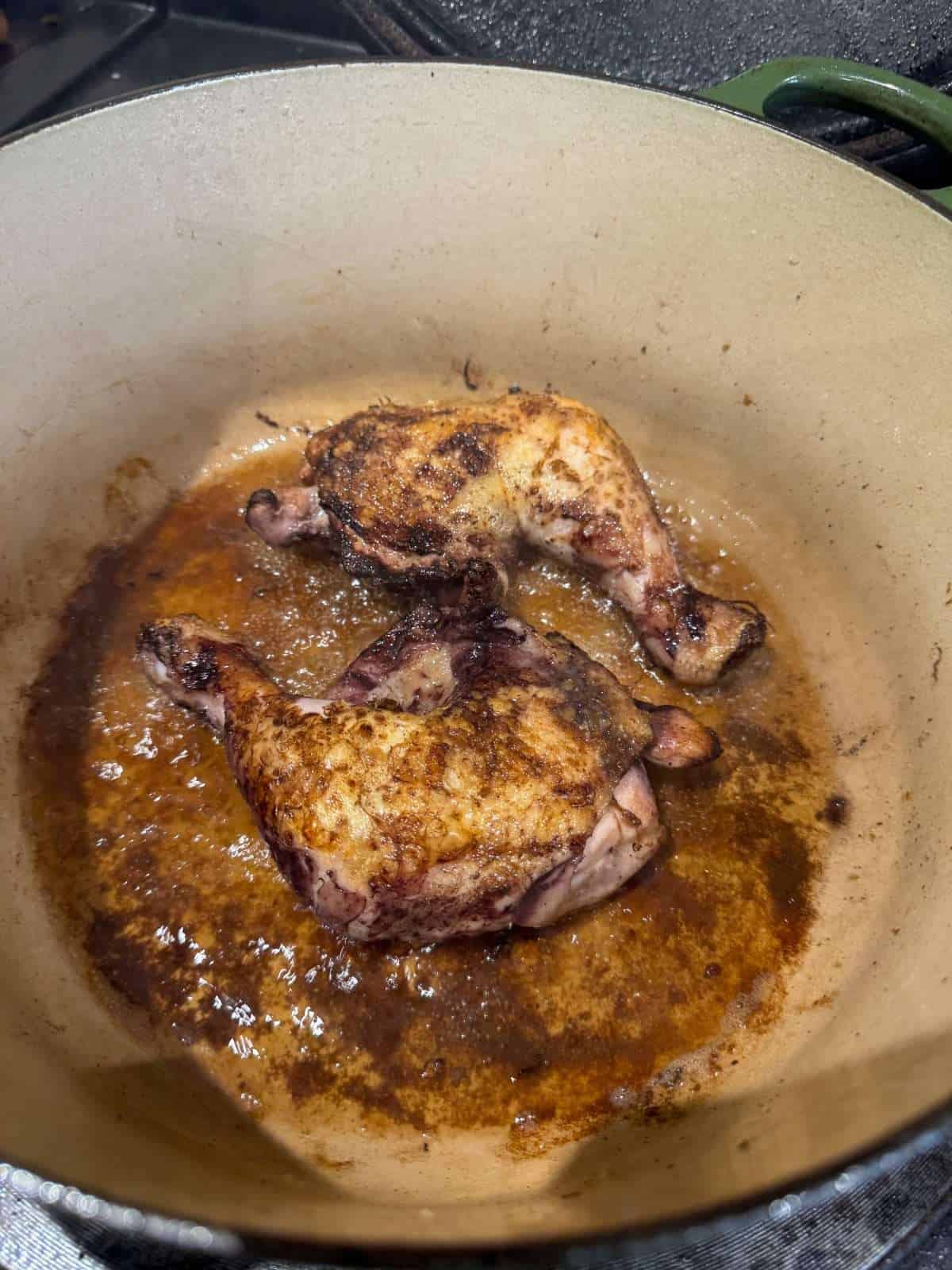 seared chicken legs