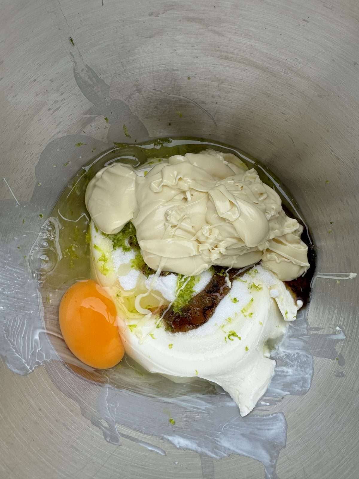 white chocolate lime cheesecake batter