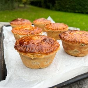 roast chicken, smoked ham hock & cider pies