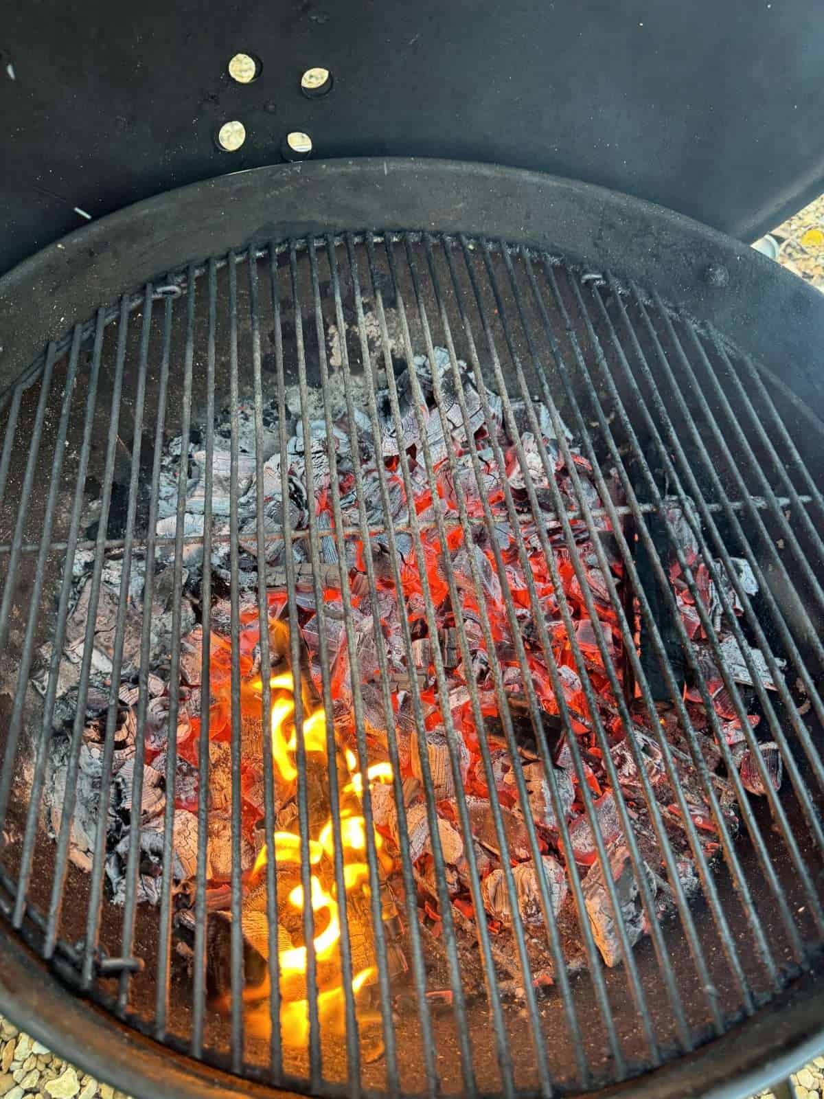 bbq set up for direct grilling