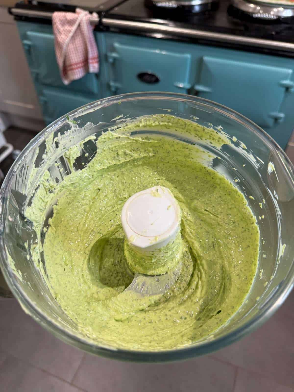 garlic & parsley butter blended in food processor