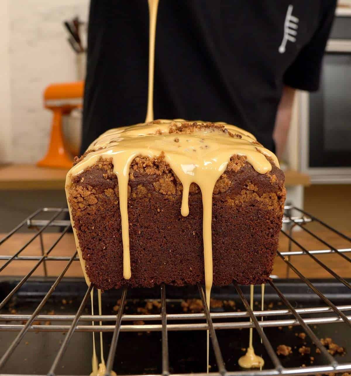 brown butter pumpkin bread with maple glaze