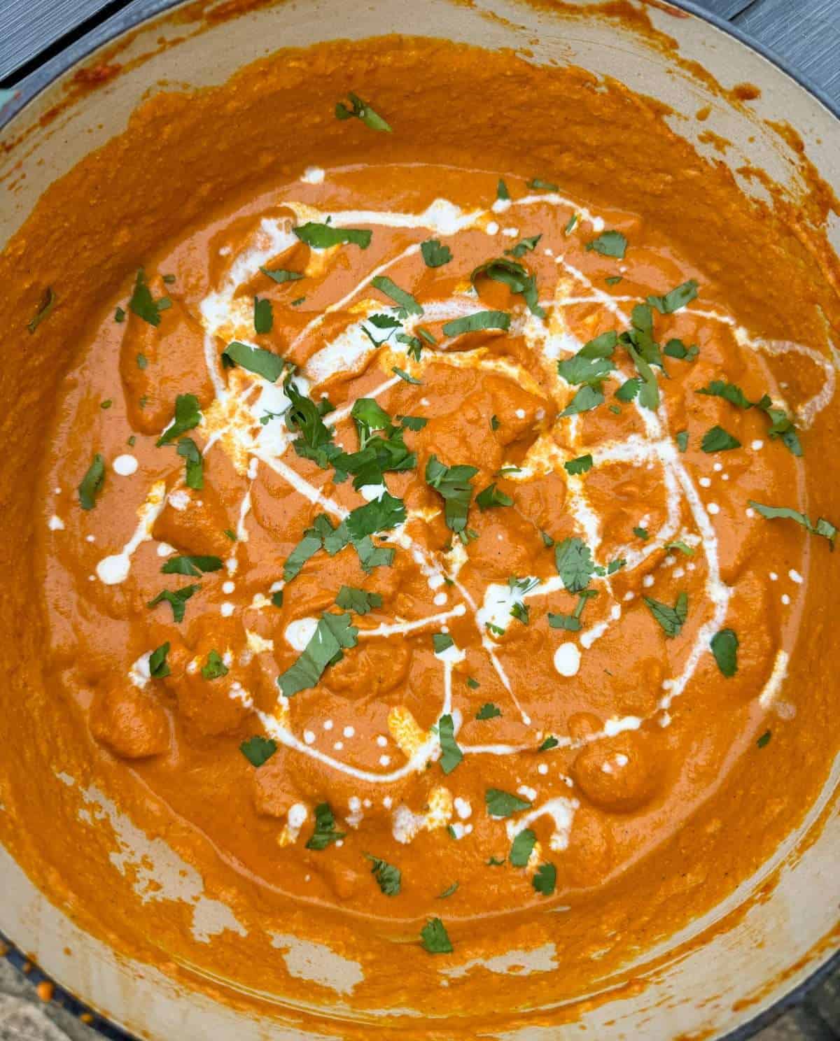 butter chicken curry with coriander & cream