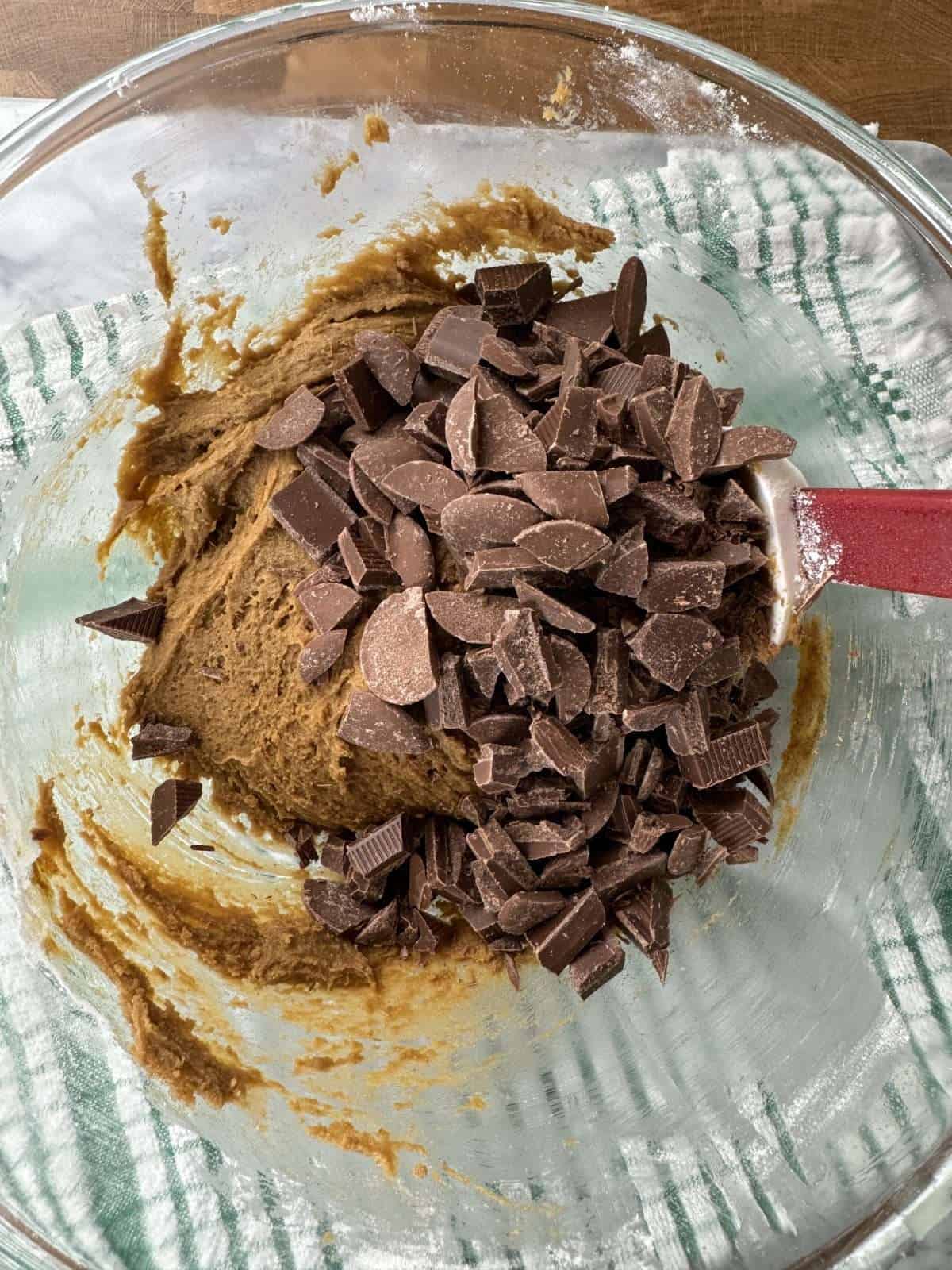 chopped up chocolate bar for cookies