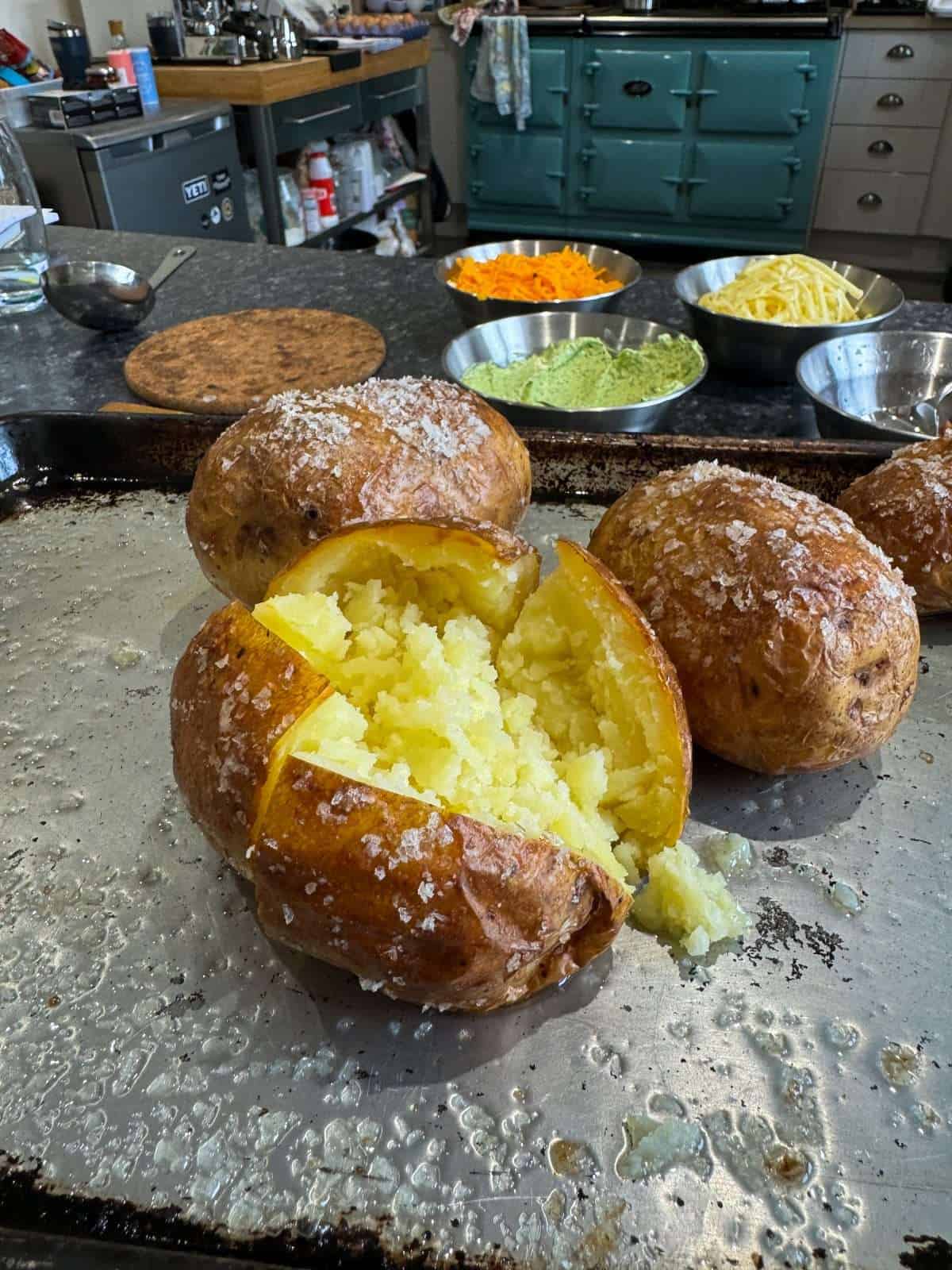 opened up jacket potato