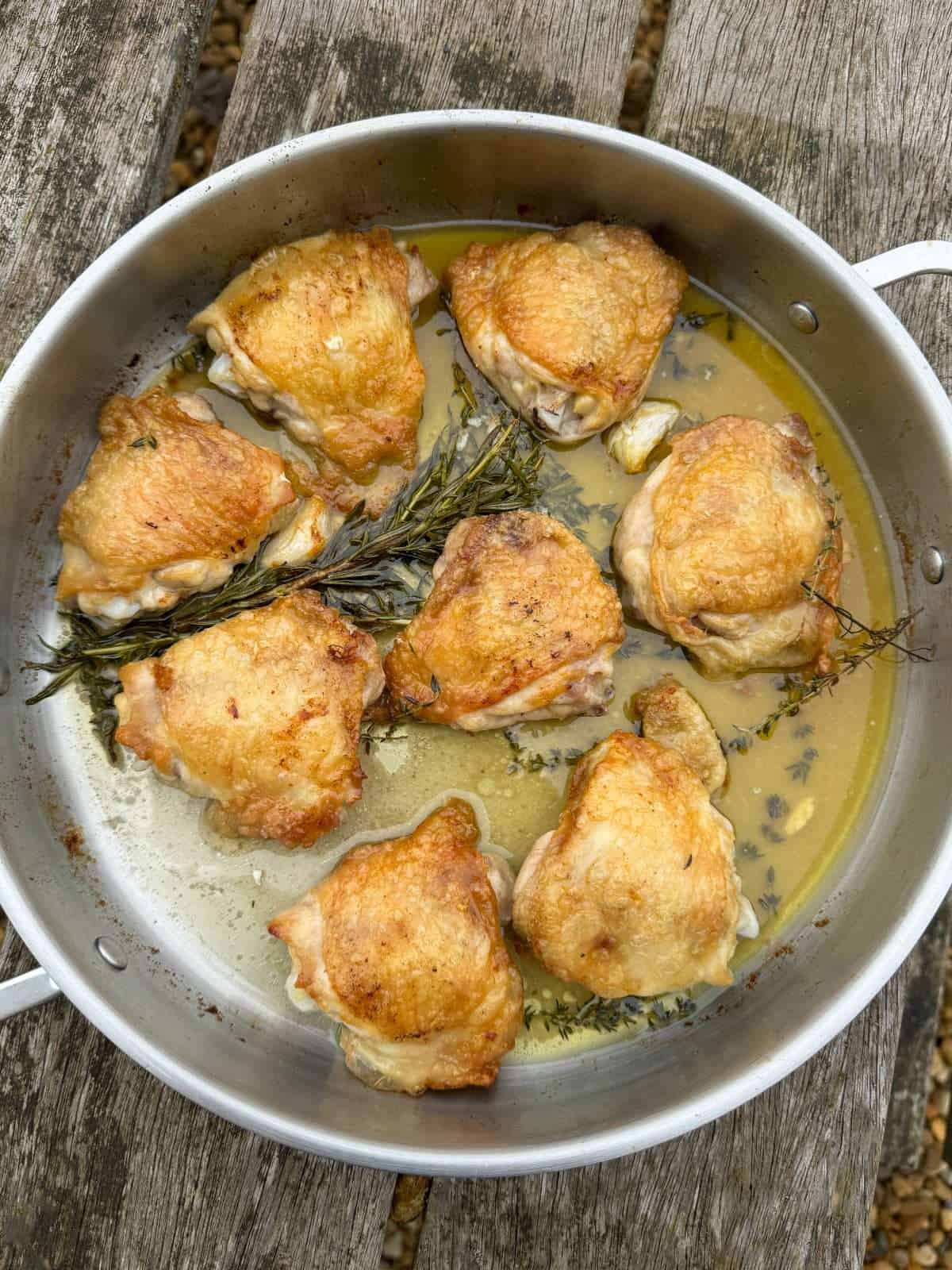 pan roasted chicken thighs with crispy skin