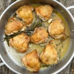 pan roasted chicken thighs with garlic & herbs