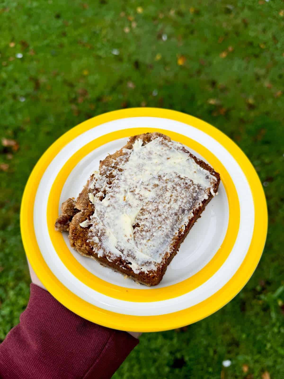 pumpkin bread with butter