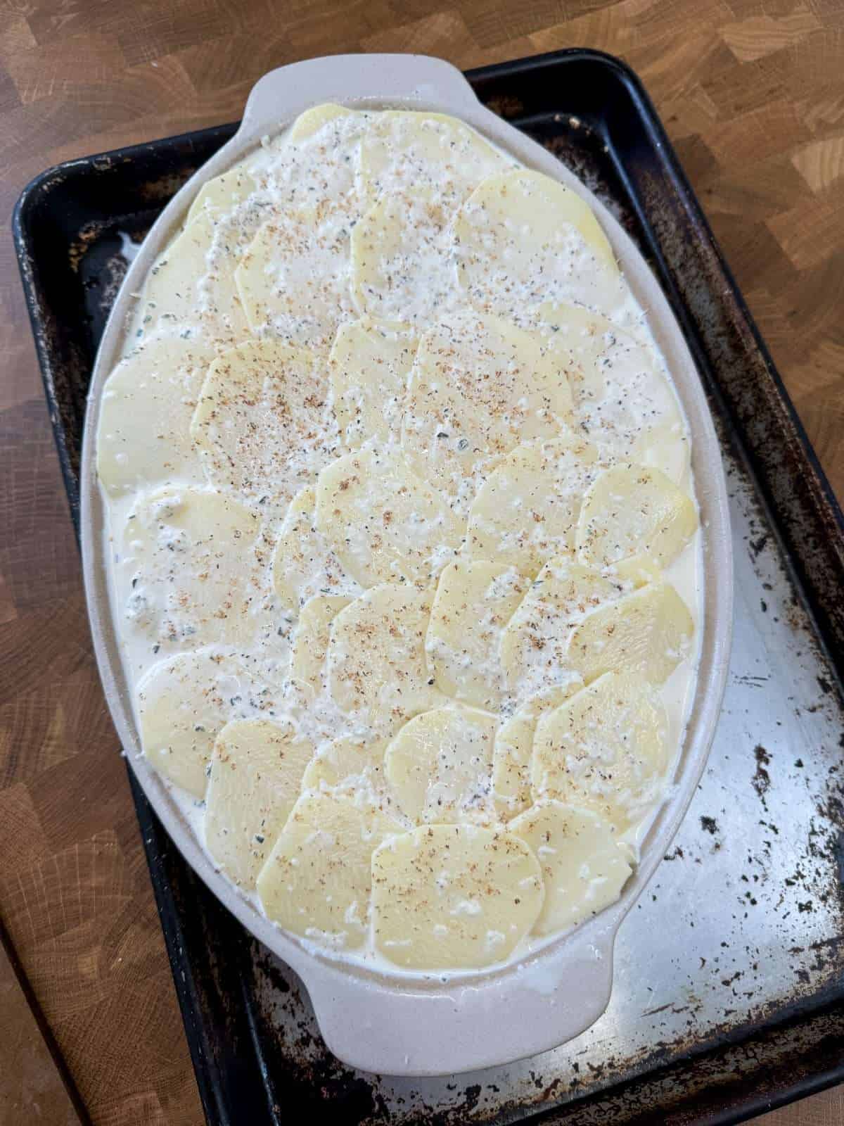 assembled dauphinoise potatoes