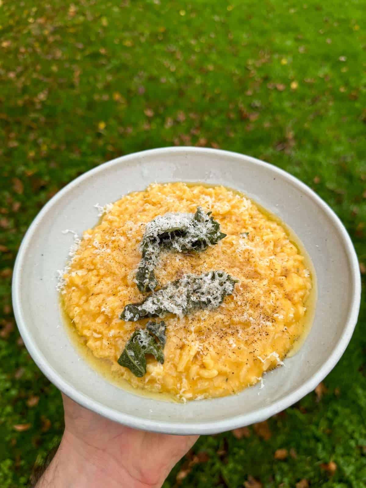 roasted butternut squash risotto with sage brown butter