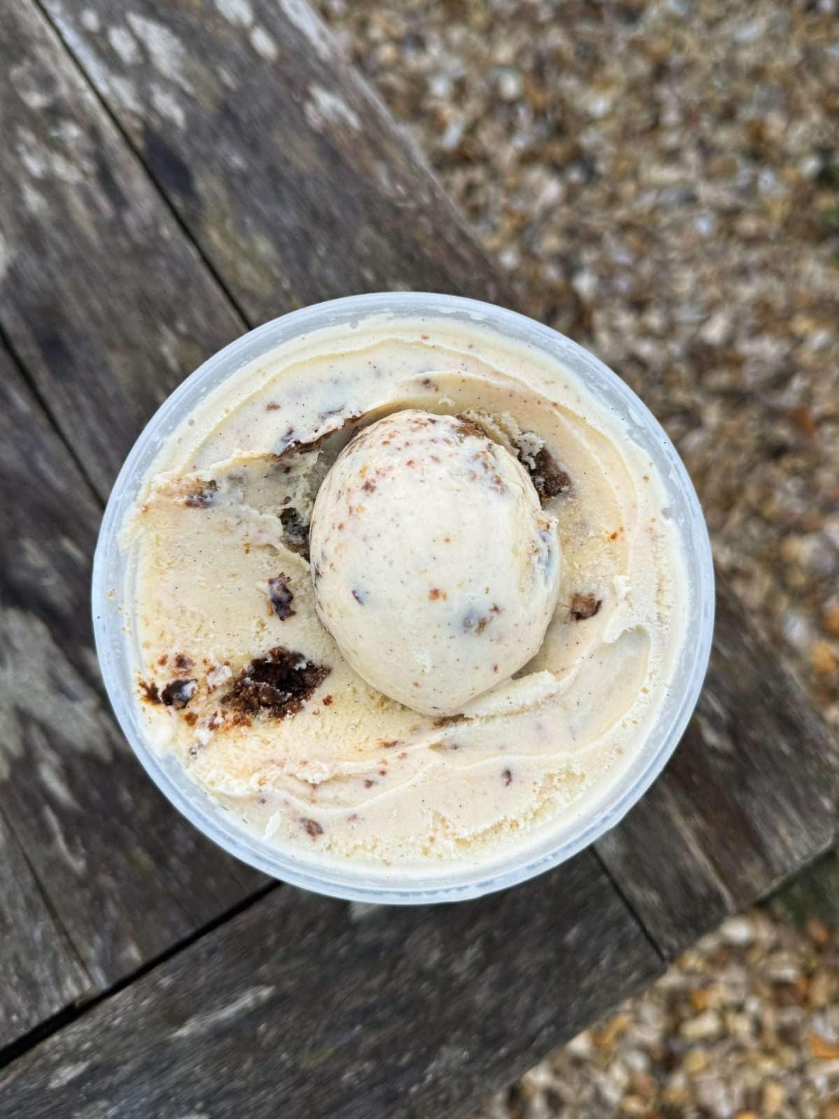 scoop of Christmas pudding ice cream