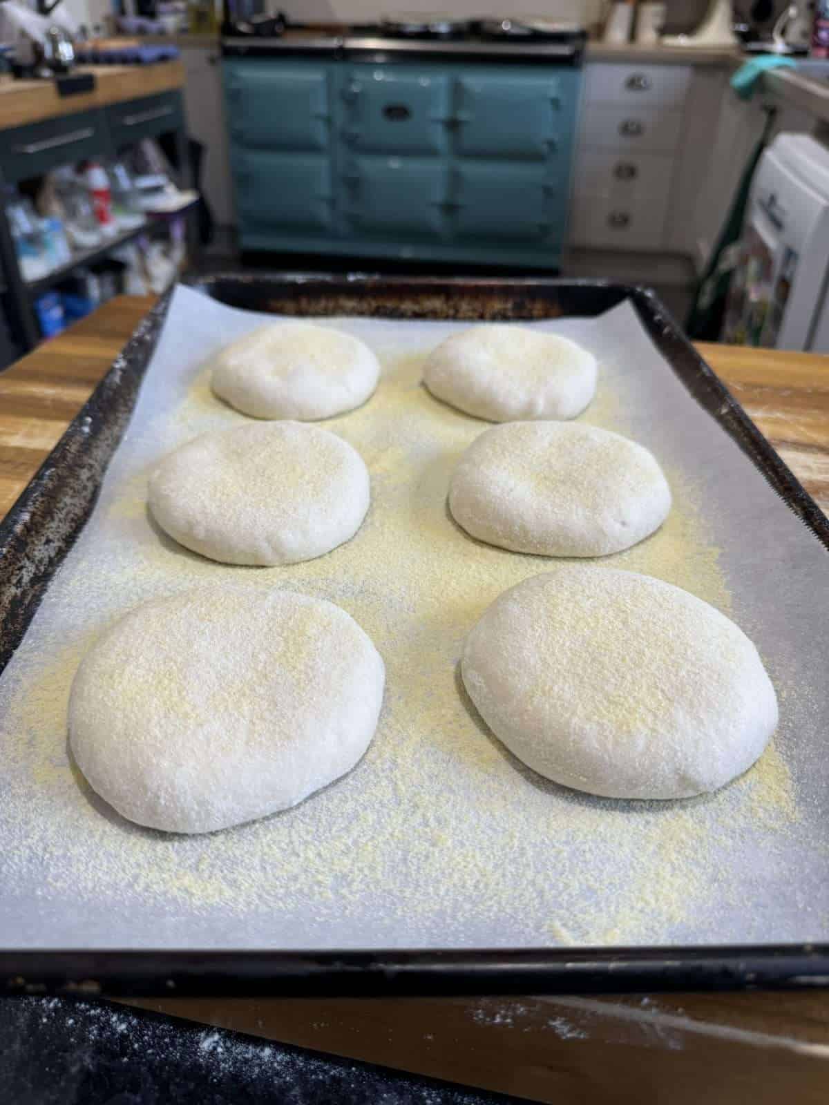 shaped rolls dusted with semolina