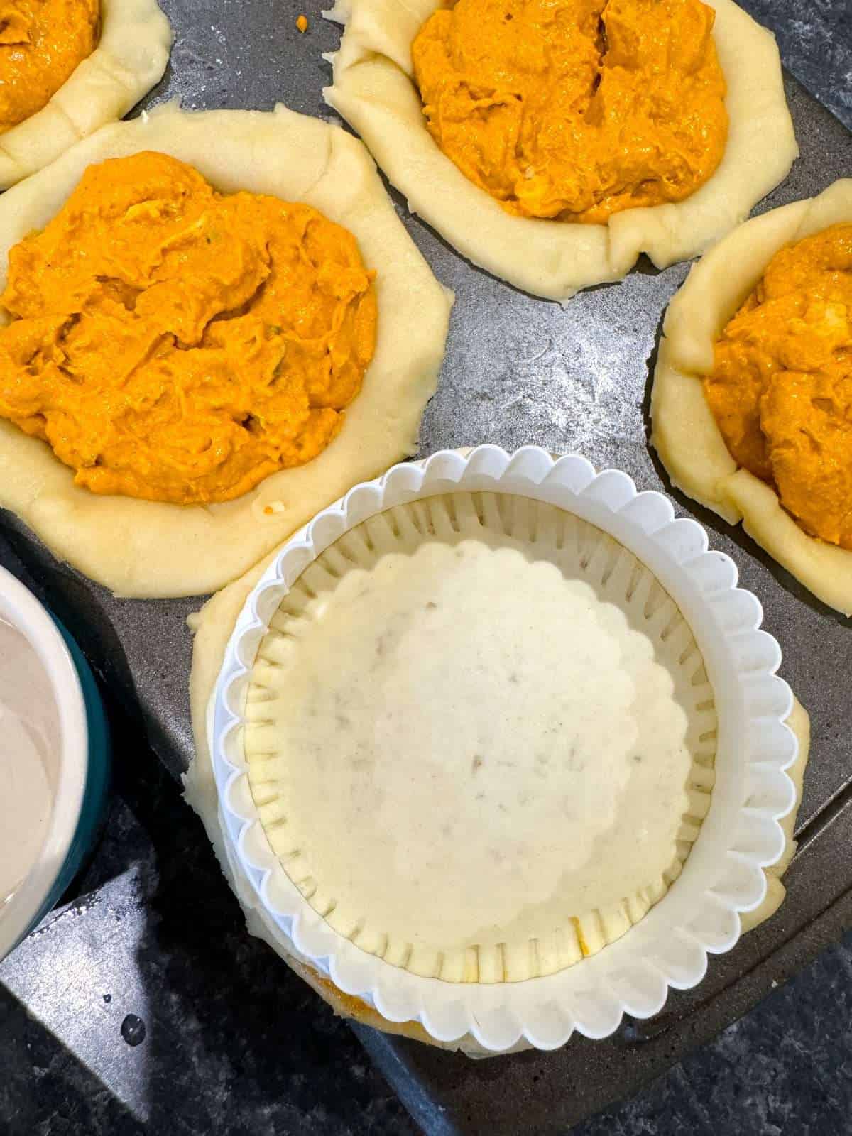 how trim excess pastry off pies