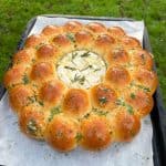 baked camembert dough ball wreath