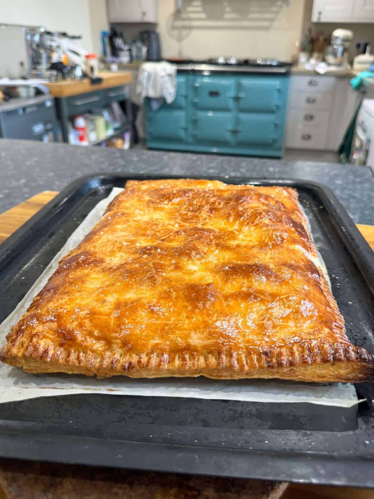 baked turkey & ham slab pie