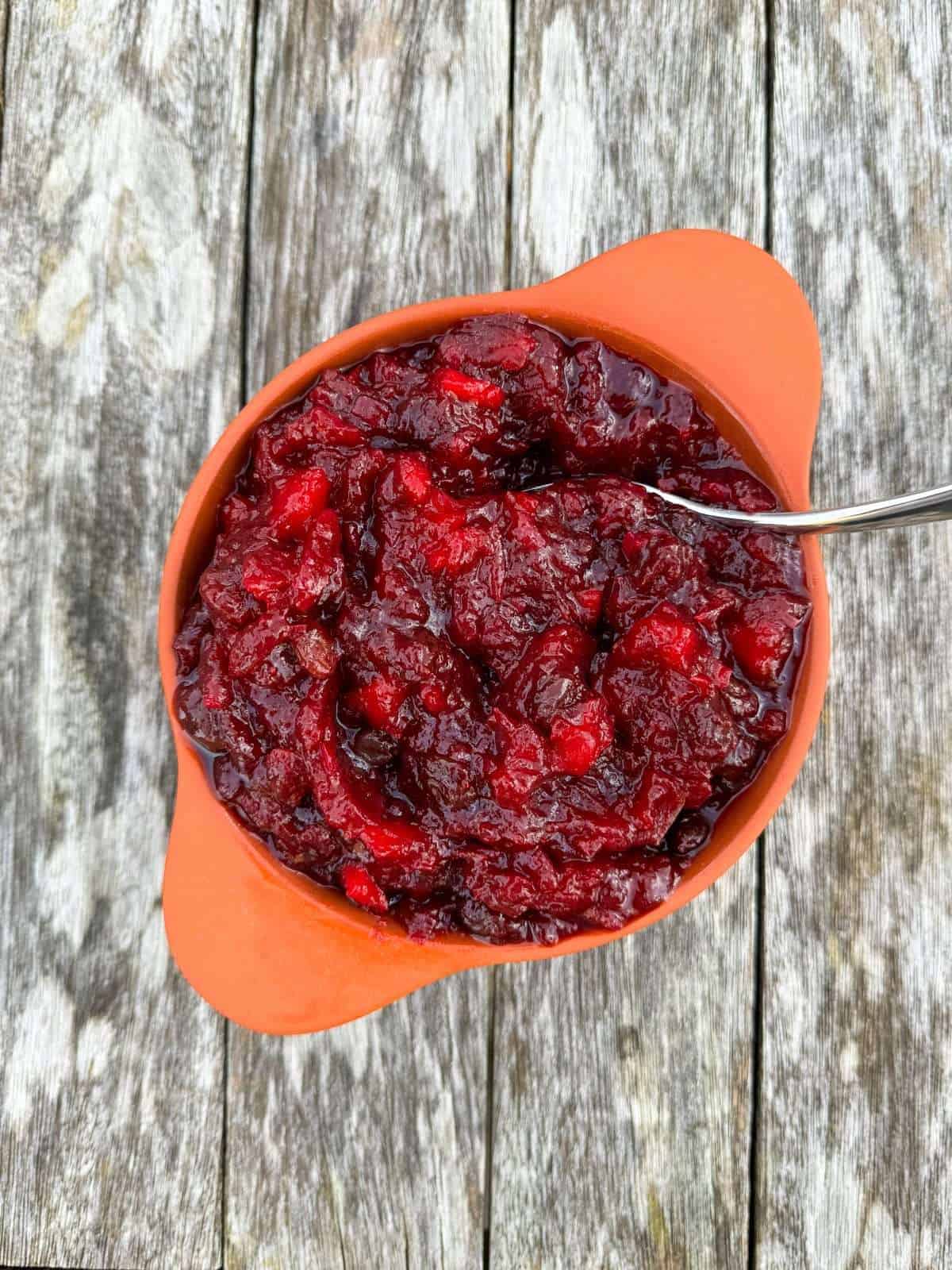 bowl of cranberry chutney
