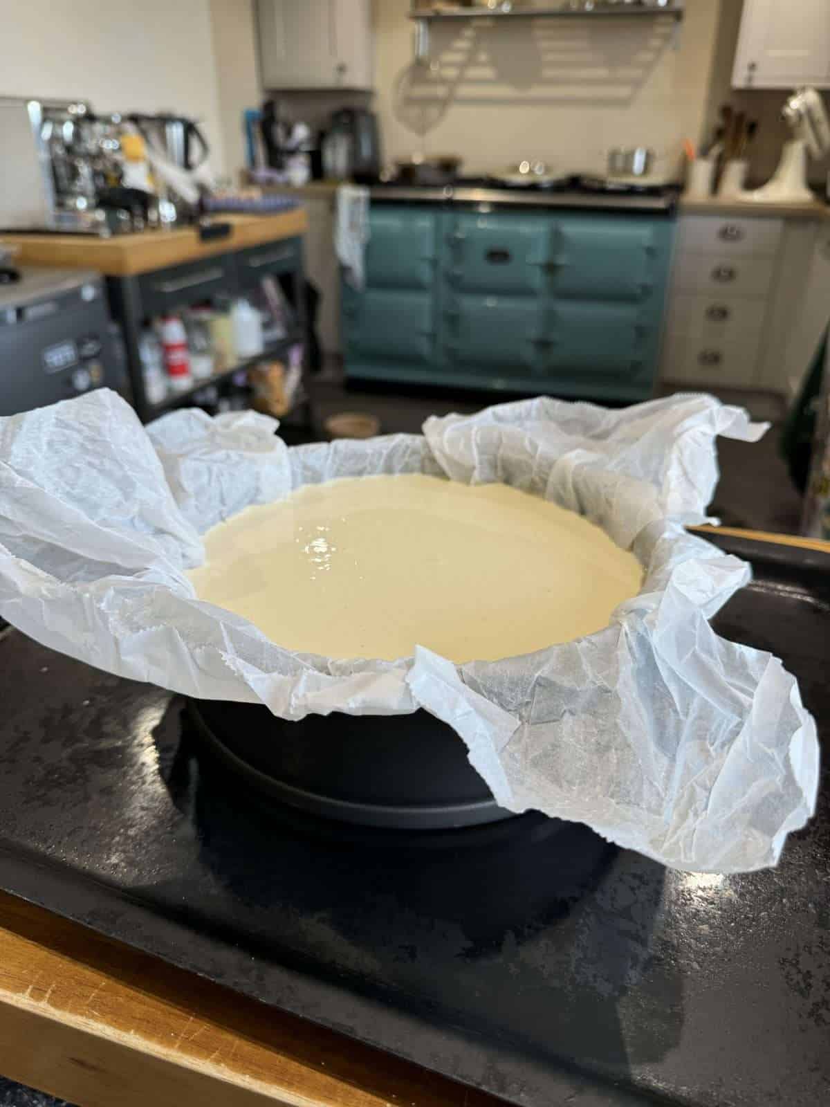 basque cheesecake ready to bake