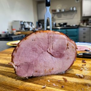 cherry cola ham with hot honey glaze