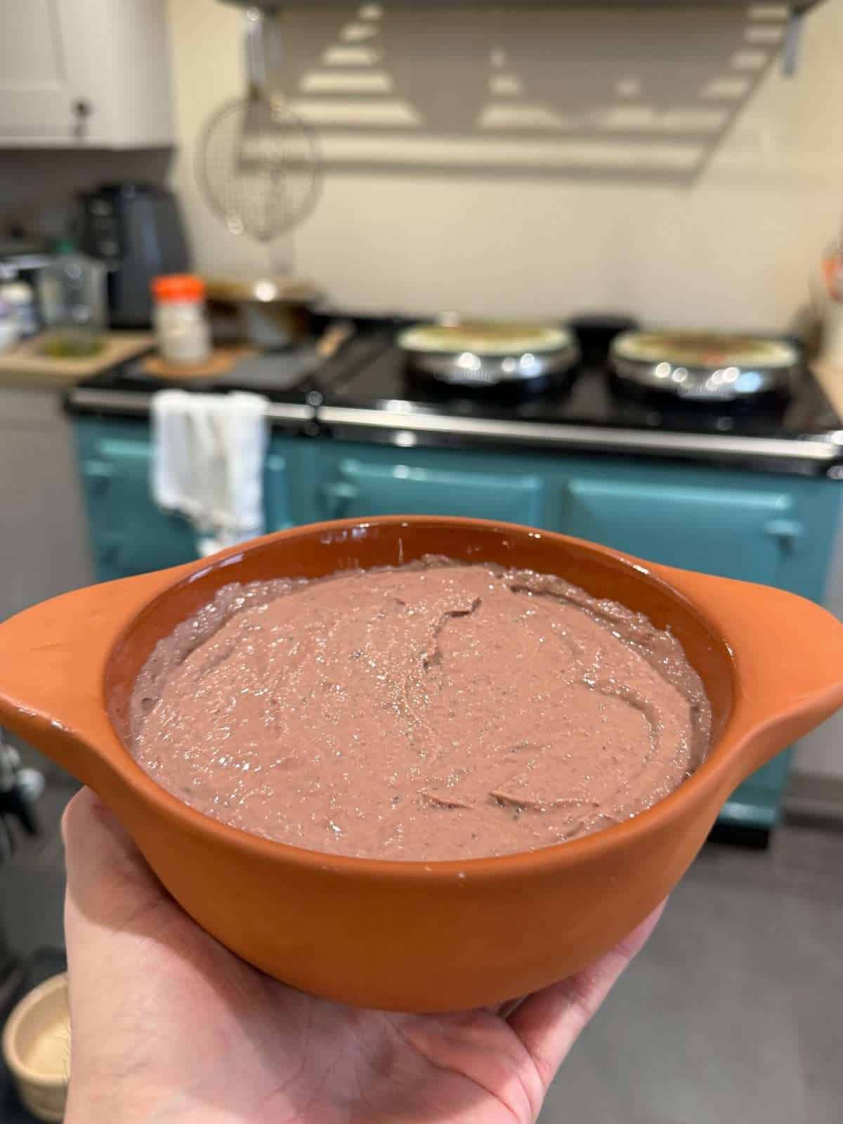 bowl of chicken liver mousse