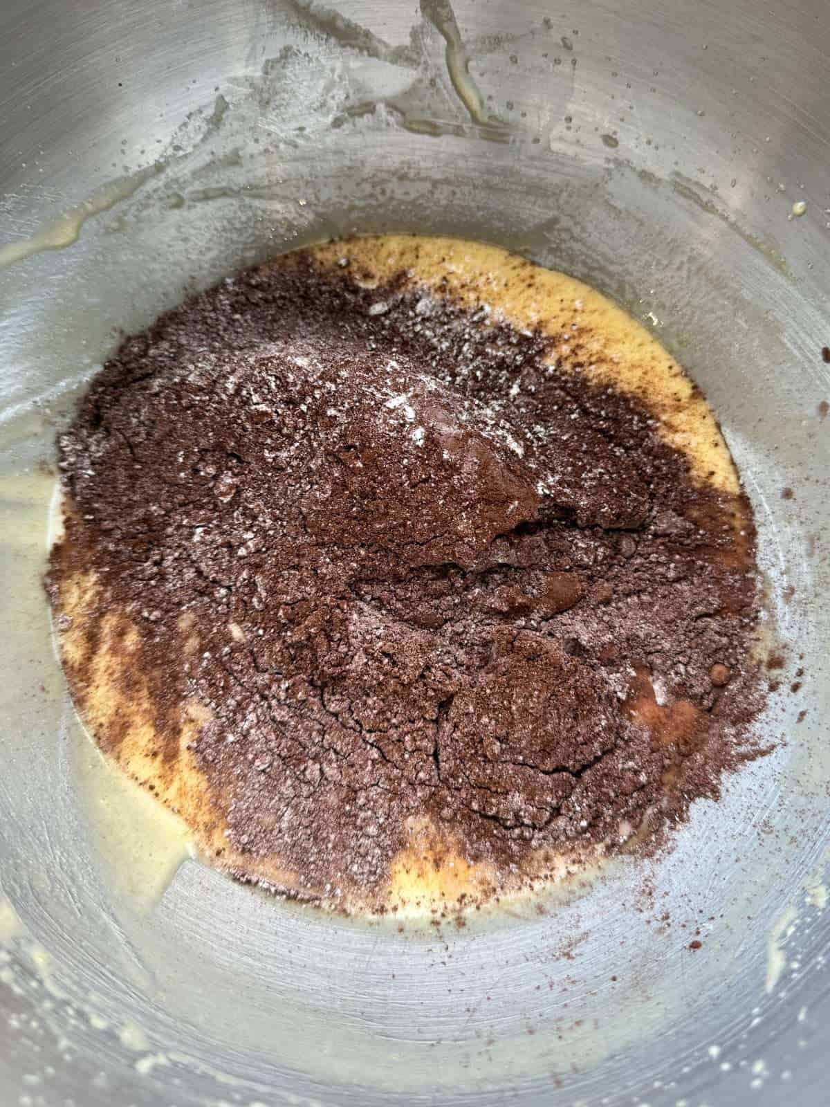 cocoa & yolks for sponge batter