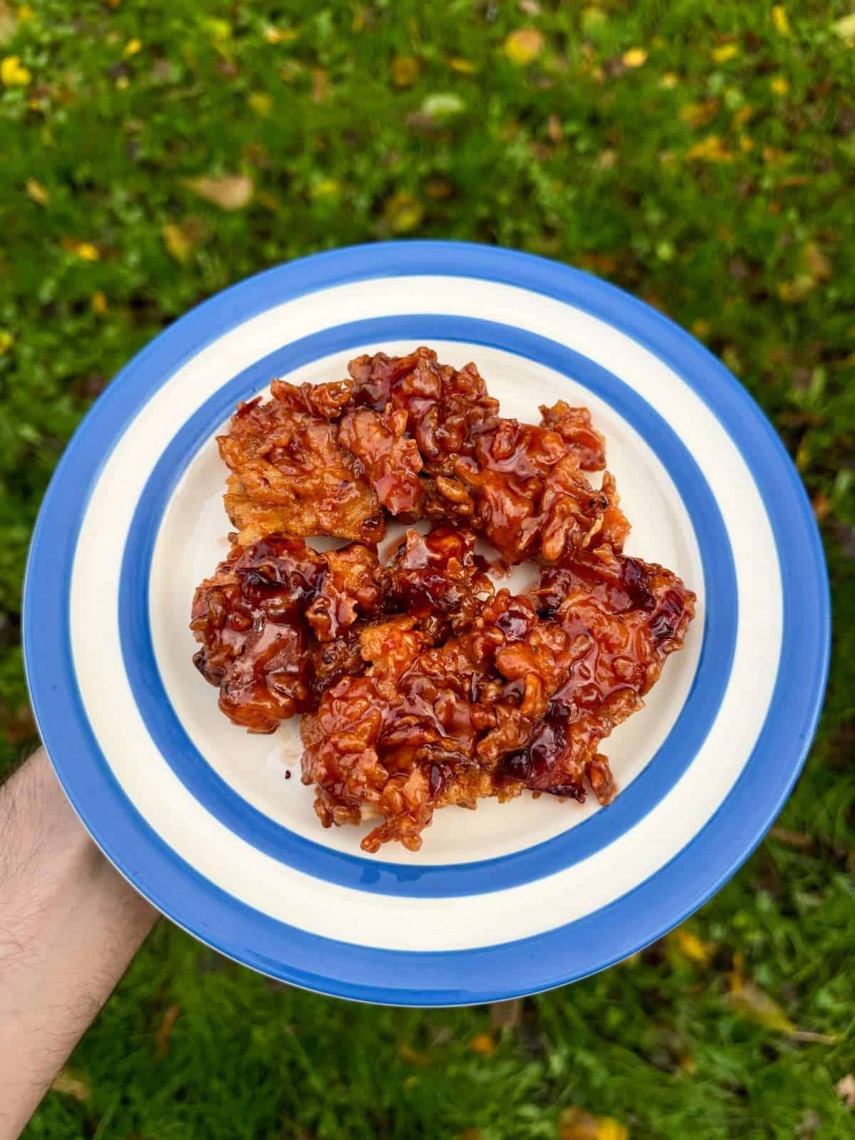 crispy turkey tenders with cranberry glaze