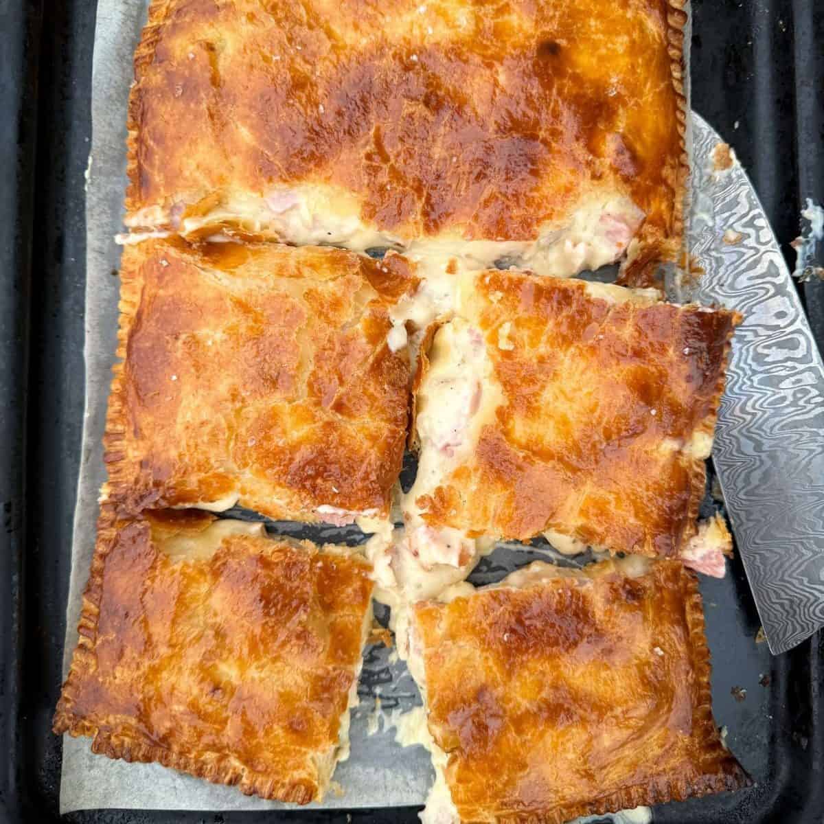 leftover turkey & ham slab pie