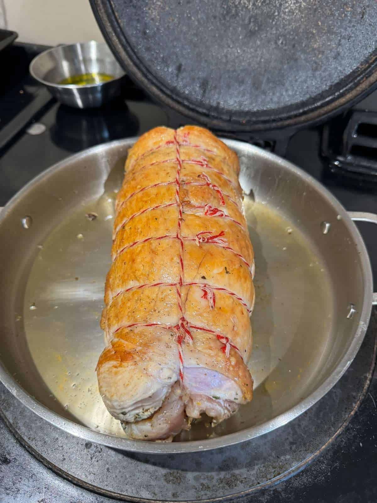 searing turkey breast to crisp up skin
