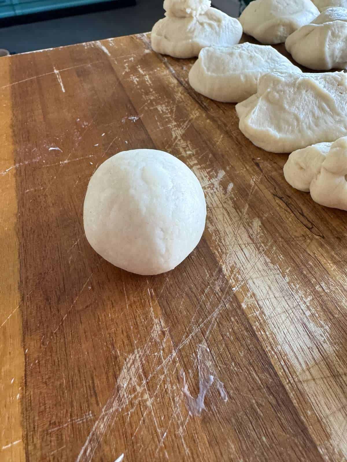 shaped dough ball