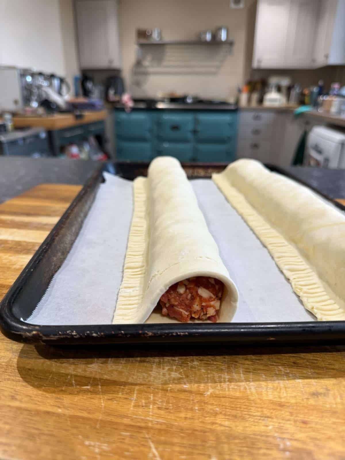 assembled sausage rolls