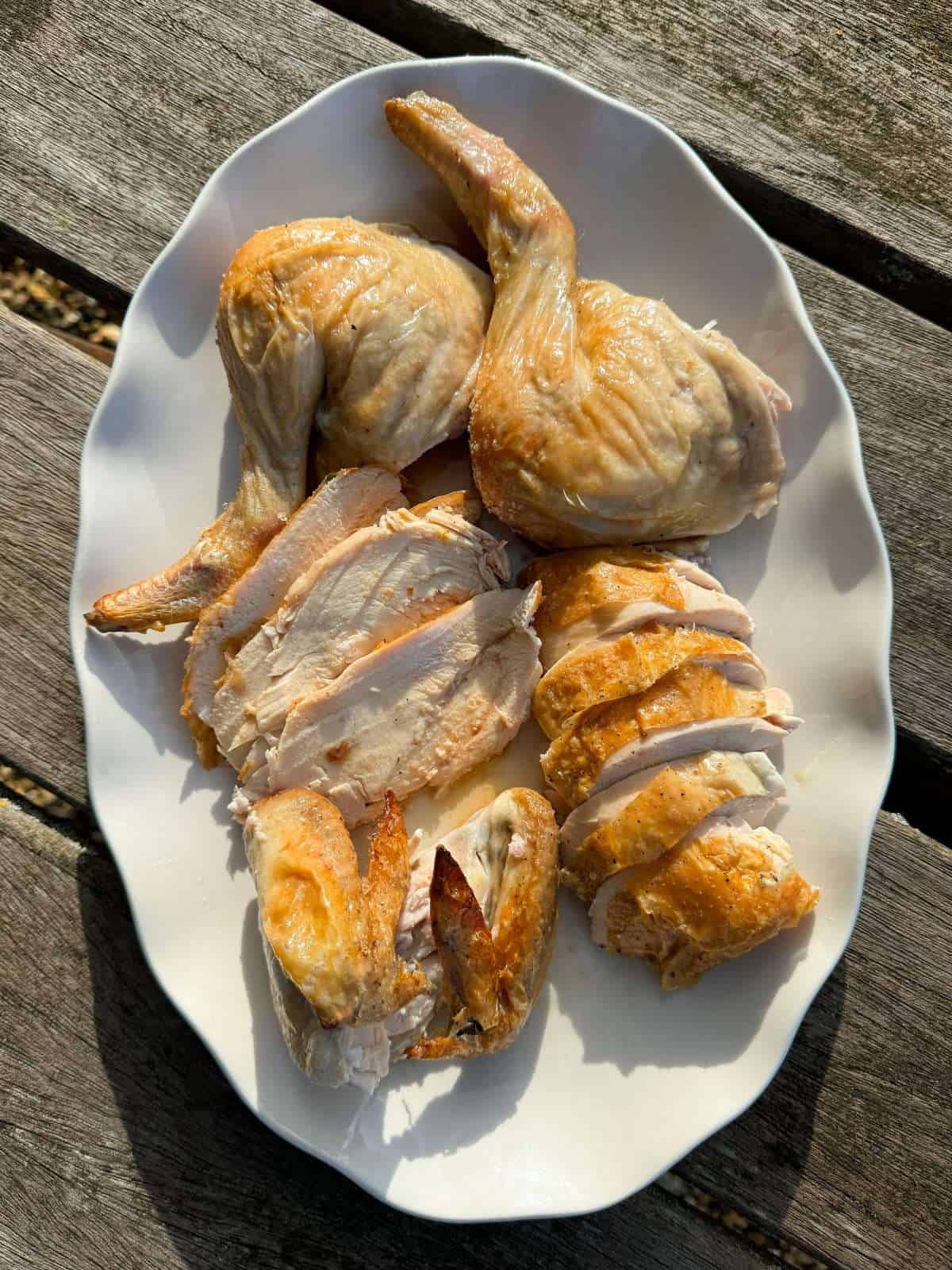 carved roast chicken