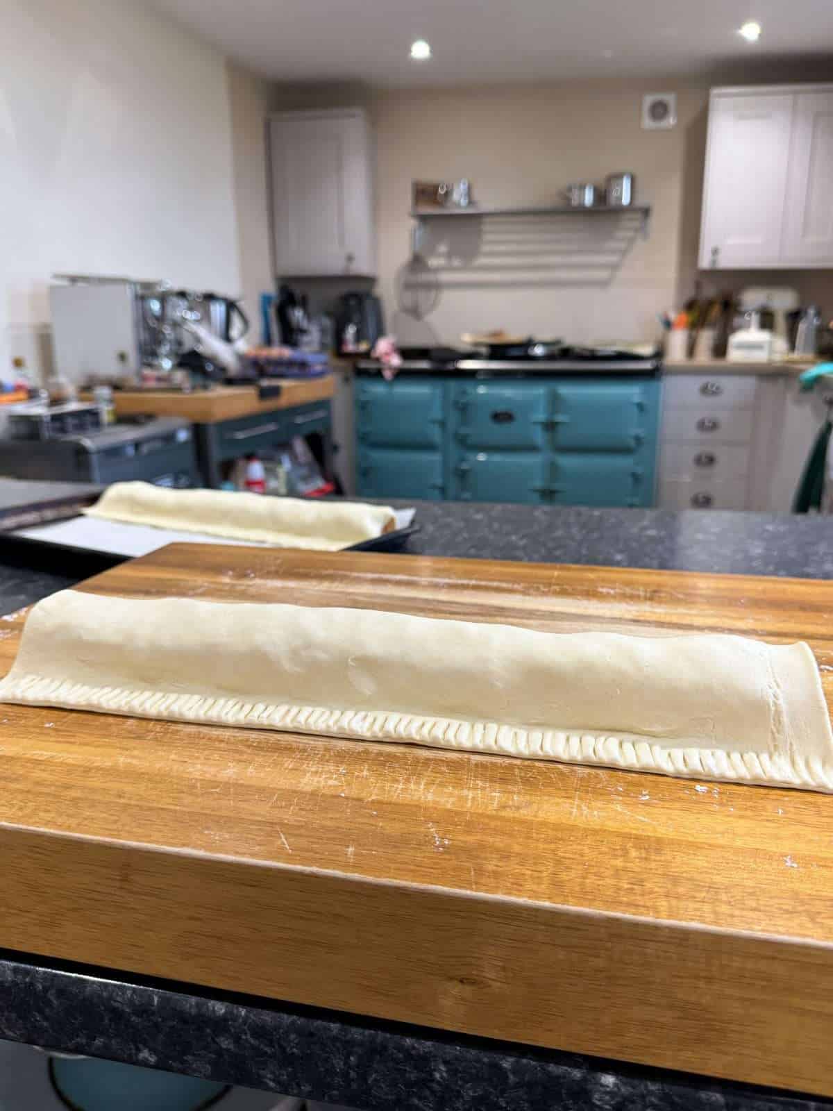 crimped pastry to seal