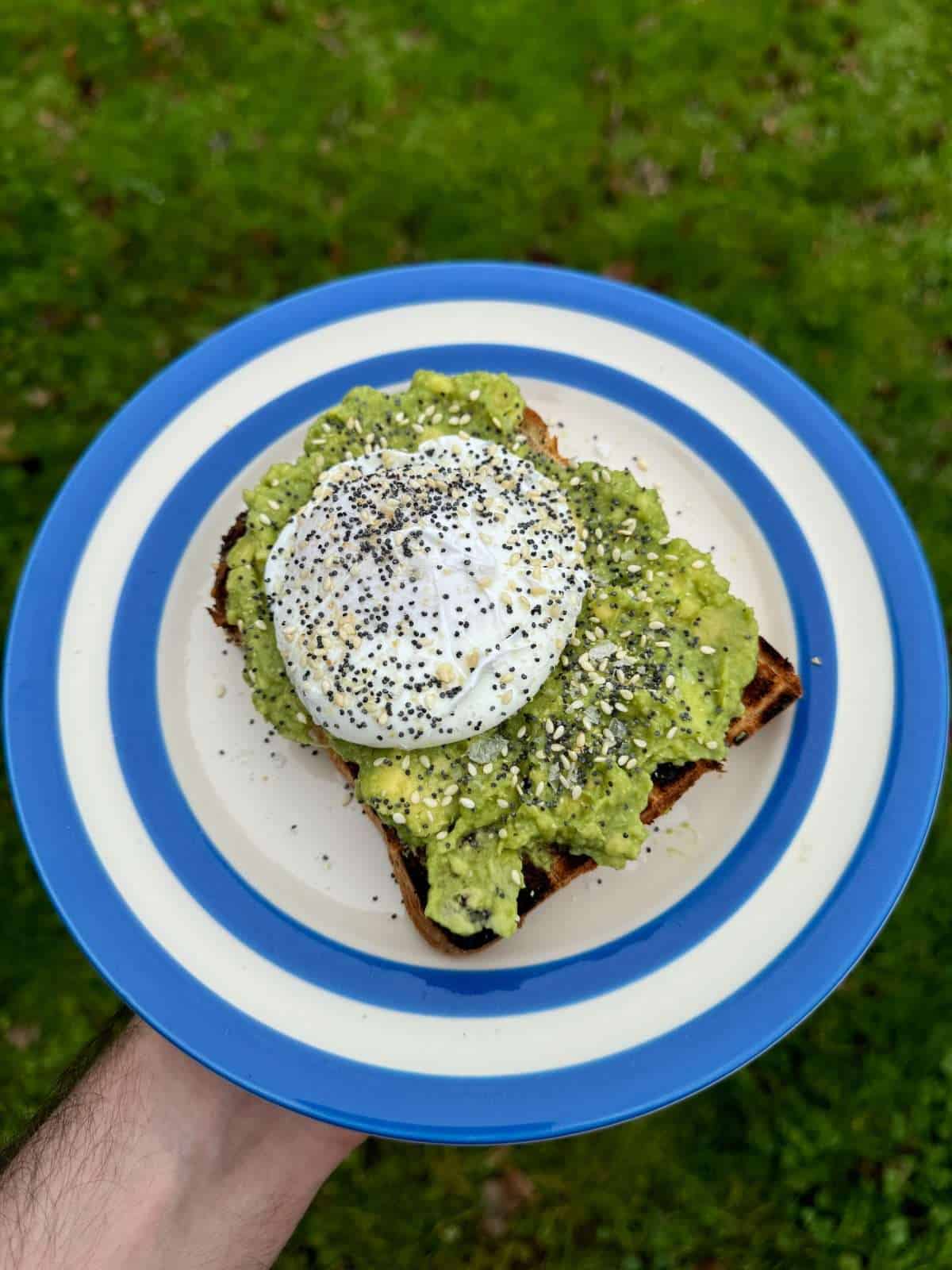 smashed avocado toast with poached egg