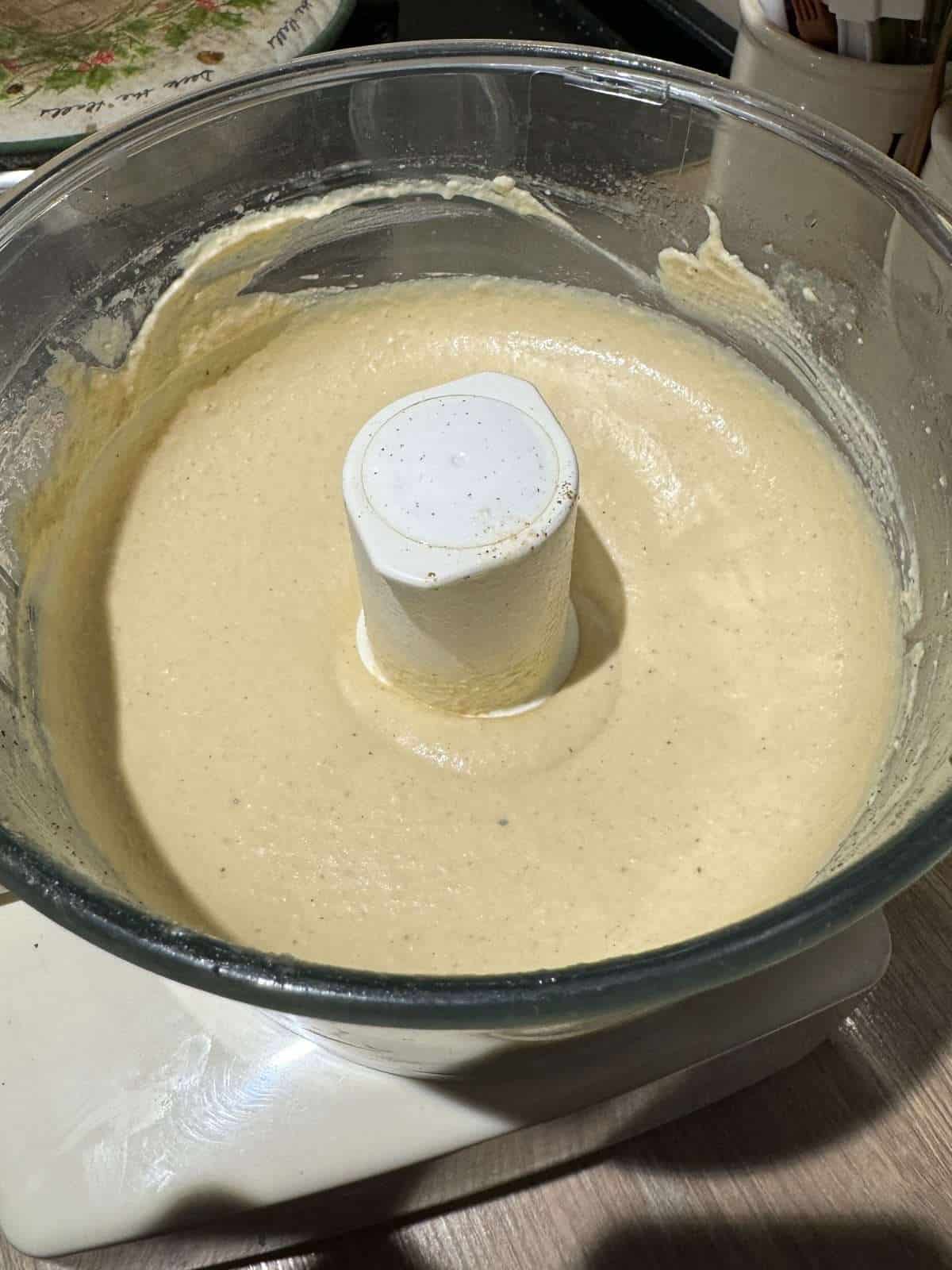 homemade hummus in food processor