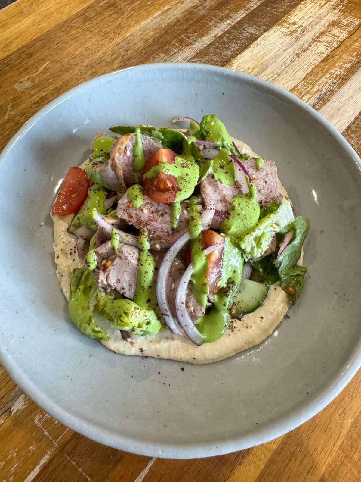 green tahini drizzle