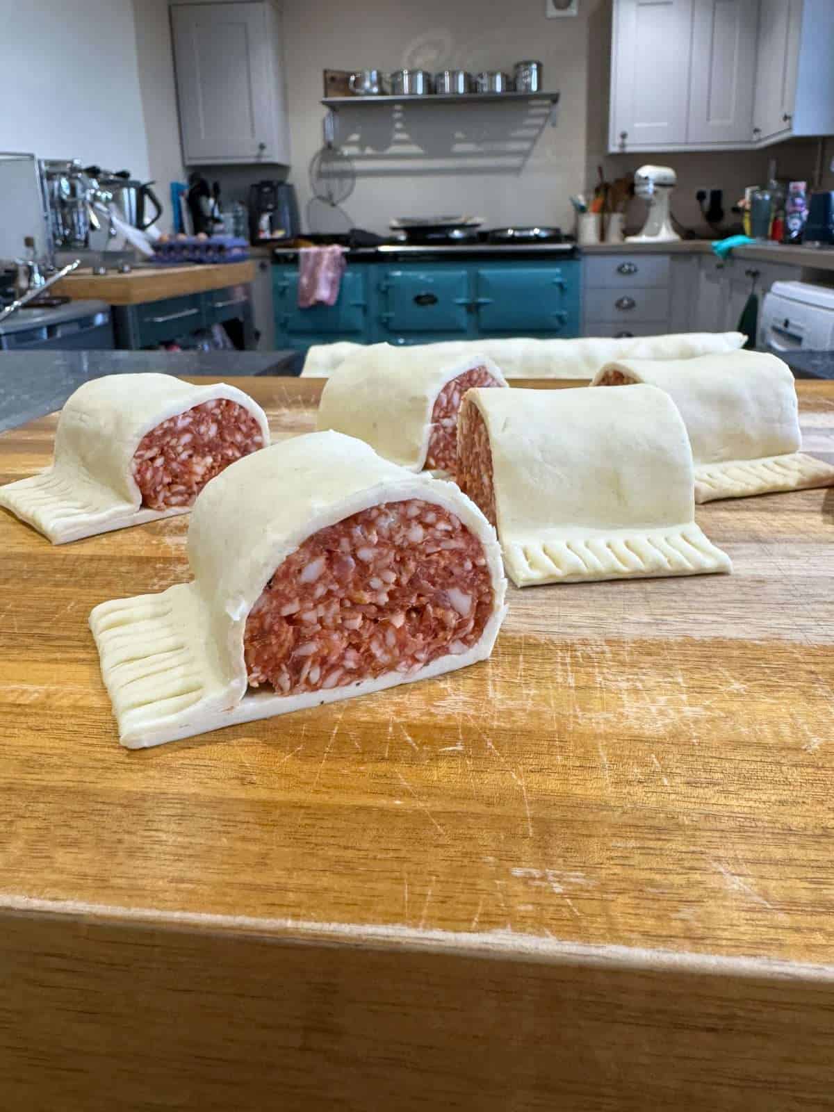 individual lamb sausage rolls