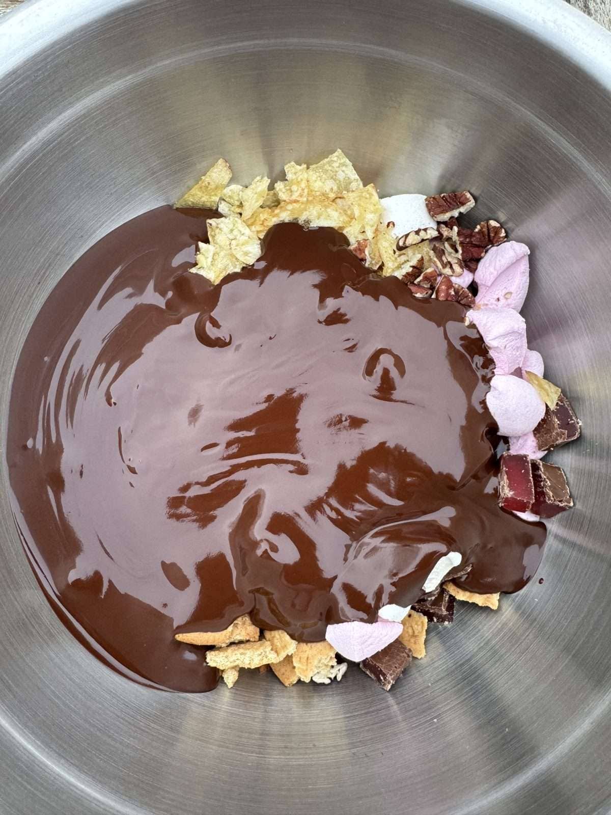 melted chocolate with mix ins