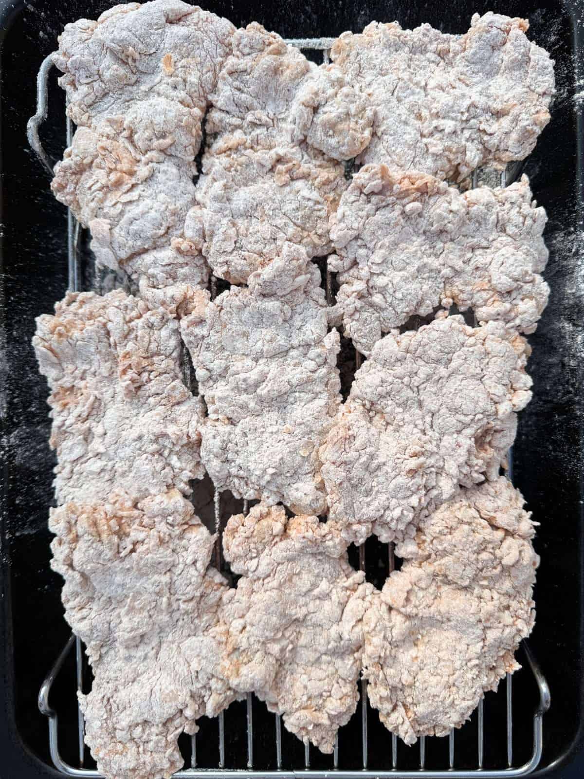 buttermilk chicken coated in flour