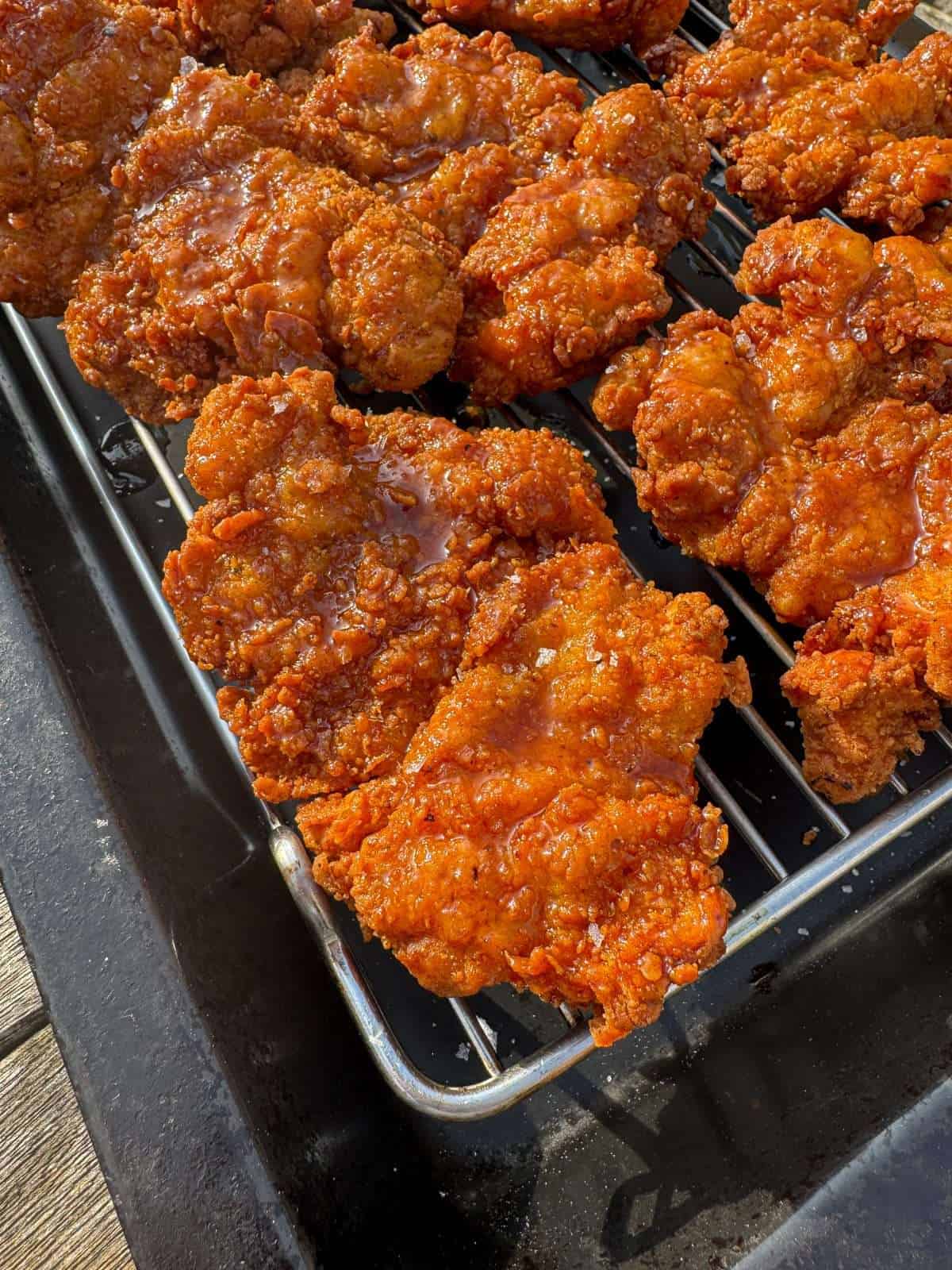 buttermilk fried chicken with hot maple glaze