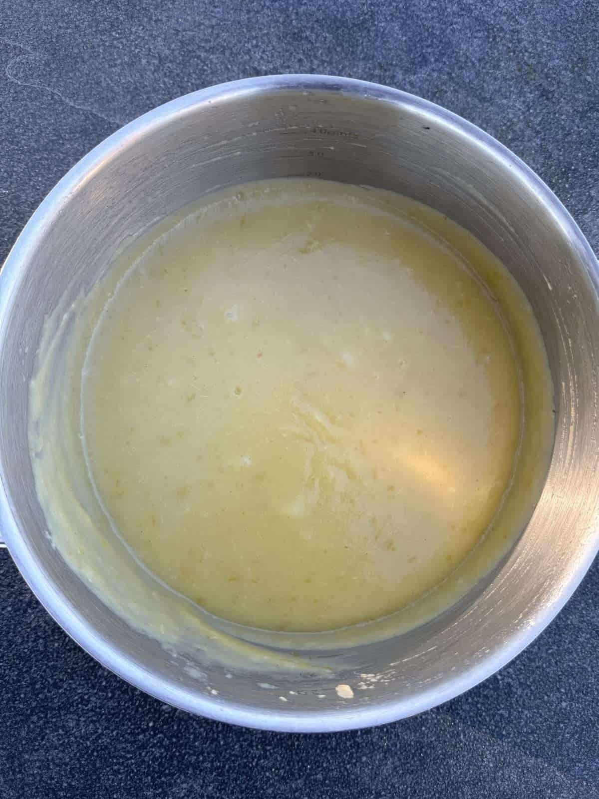 pan of apple sauce