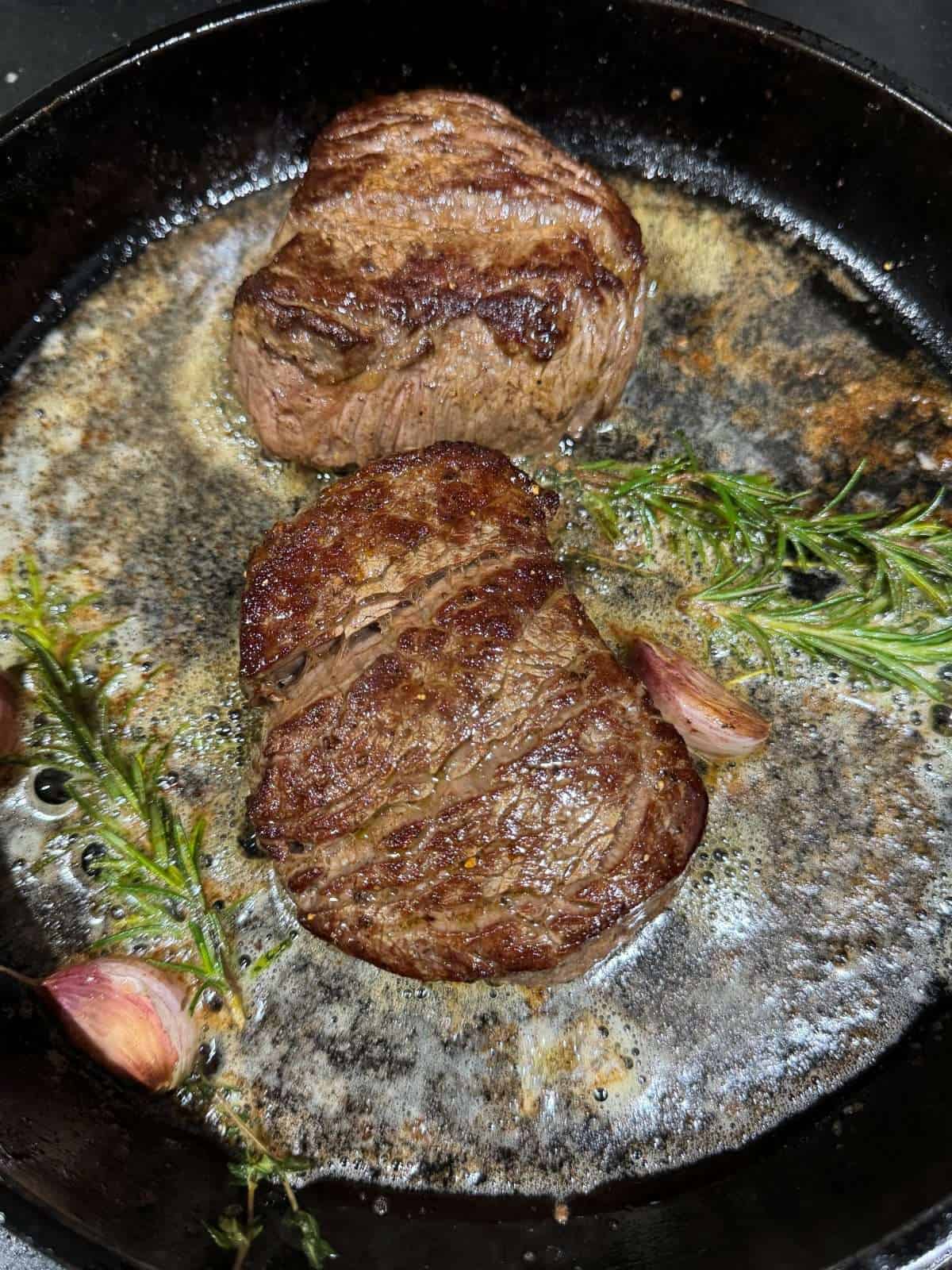 seared fillet steaks