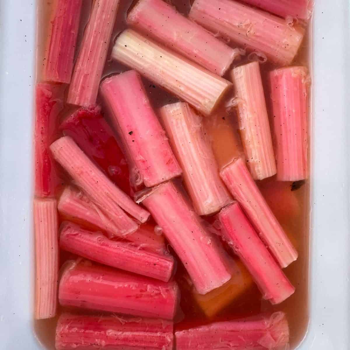 orange vanilla poached rhubarb